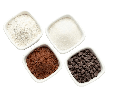 Baking ingredients in bowls